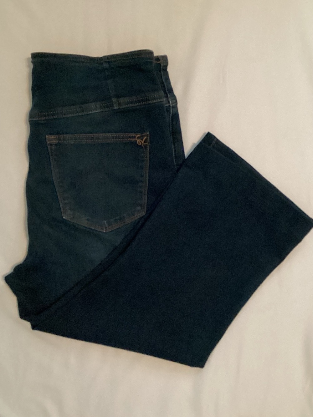 Ladies Dark Wash Cotton Blend Pull On Style Denim Jeans Size 12